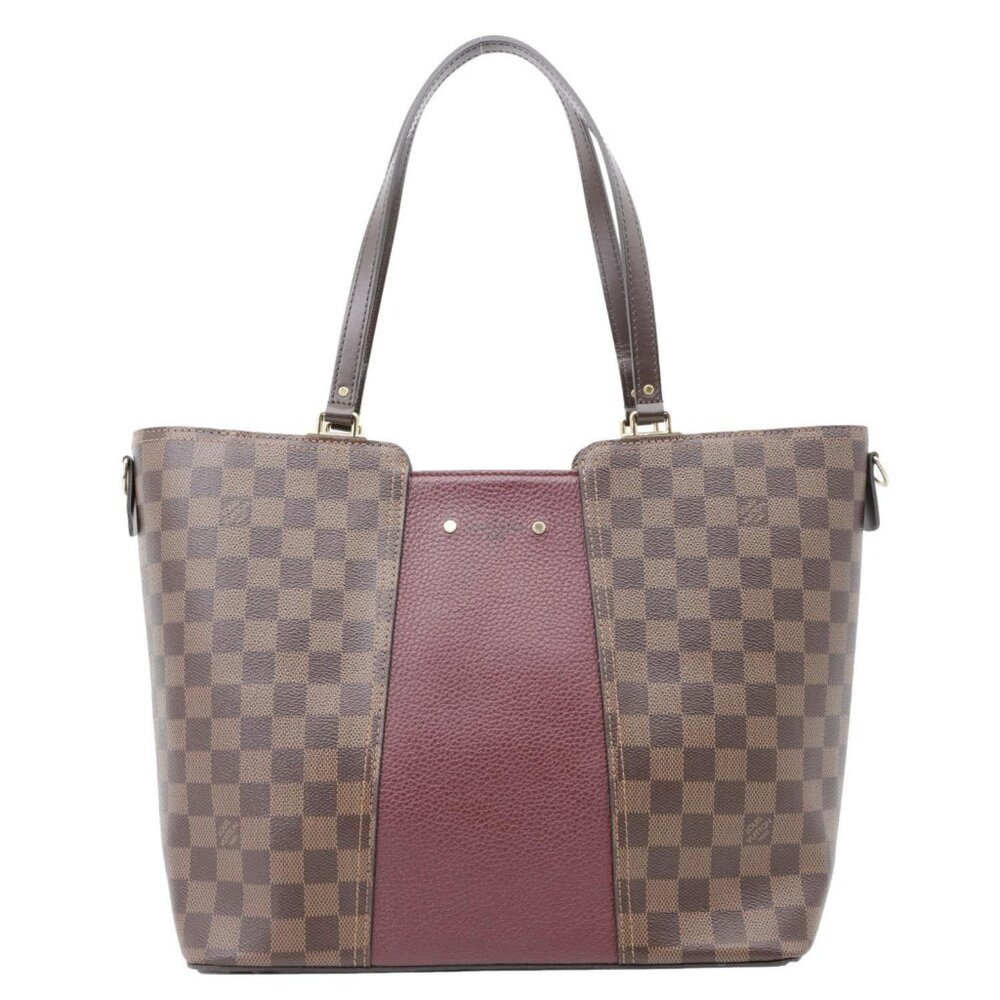 Louis Vuitton Jersey tote bag in Damier Ebene canvas with Bordeaux-colored